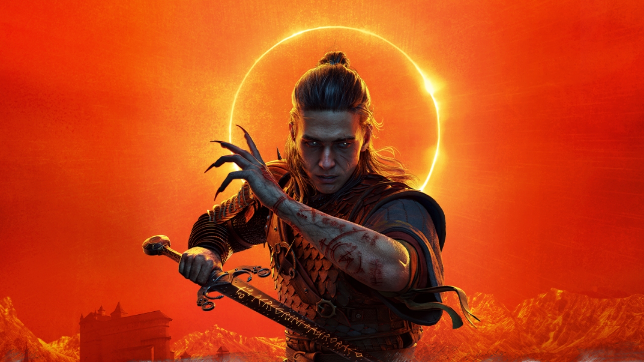 Офіційний арт The Blood of Dawnwalker з Coen на тлі сонячного затемнення